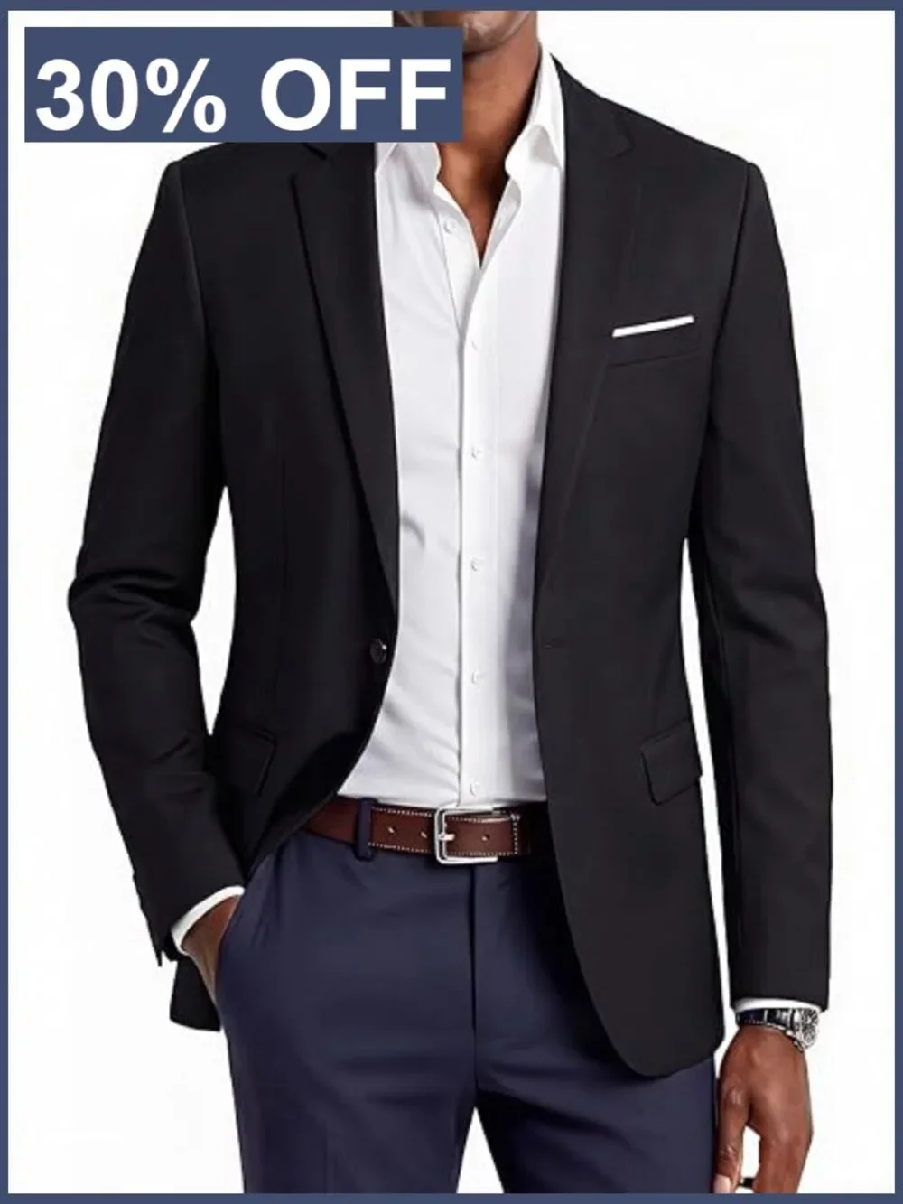 Slim Fit One Button Blazer Casual Sport Coat Notch Lapel